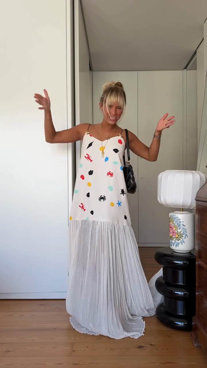 White Printed Maxi Dress