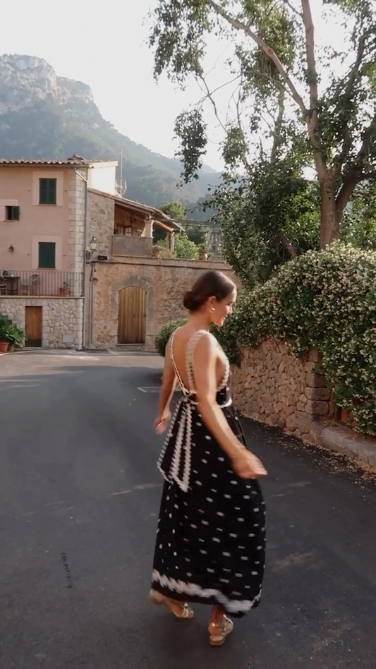 Black and White Polka Dot Maxi Dress