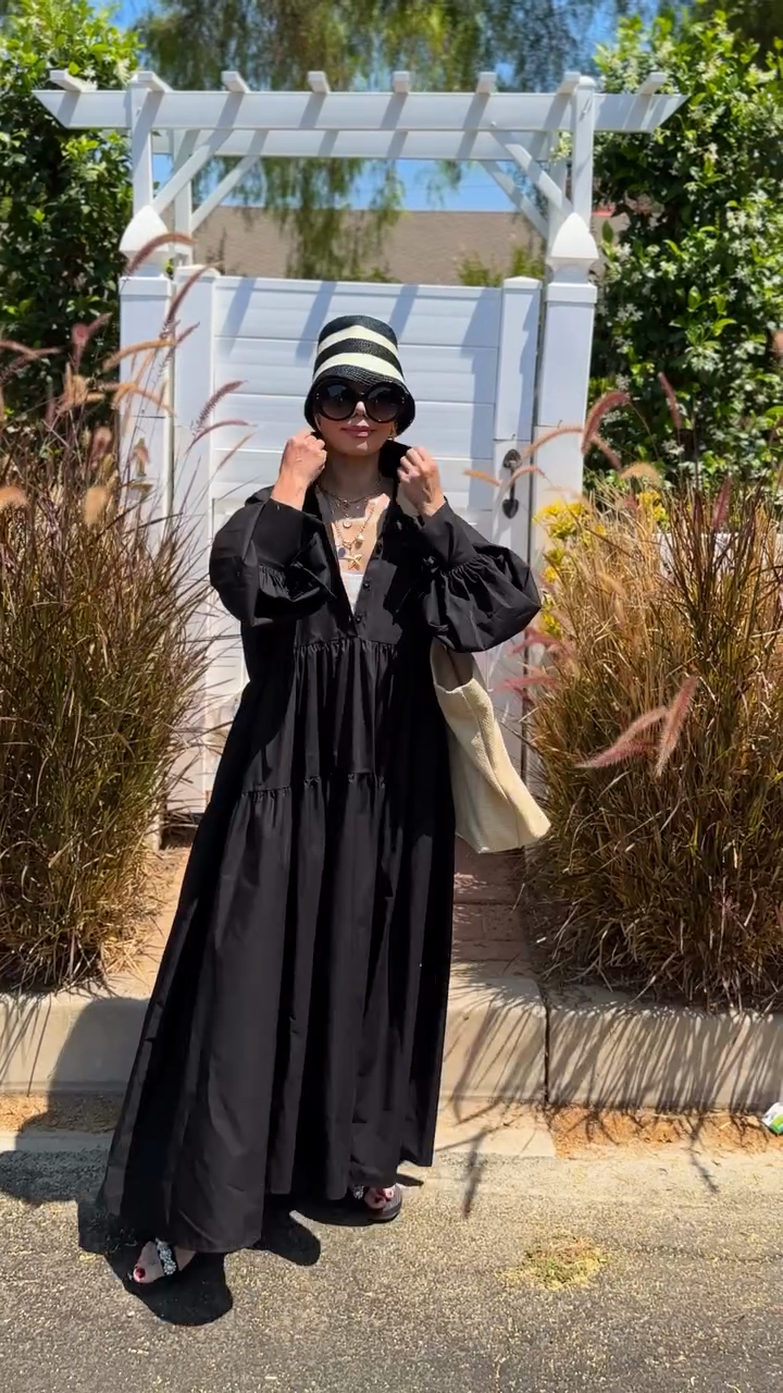 Black Tiered Maxi Dress