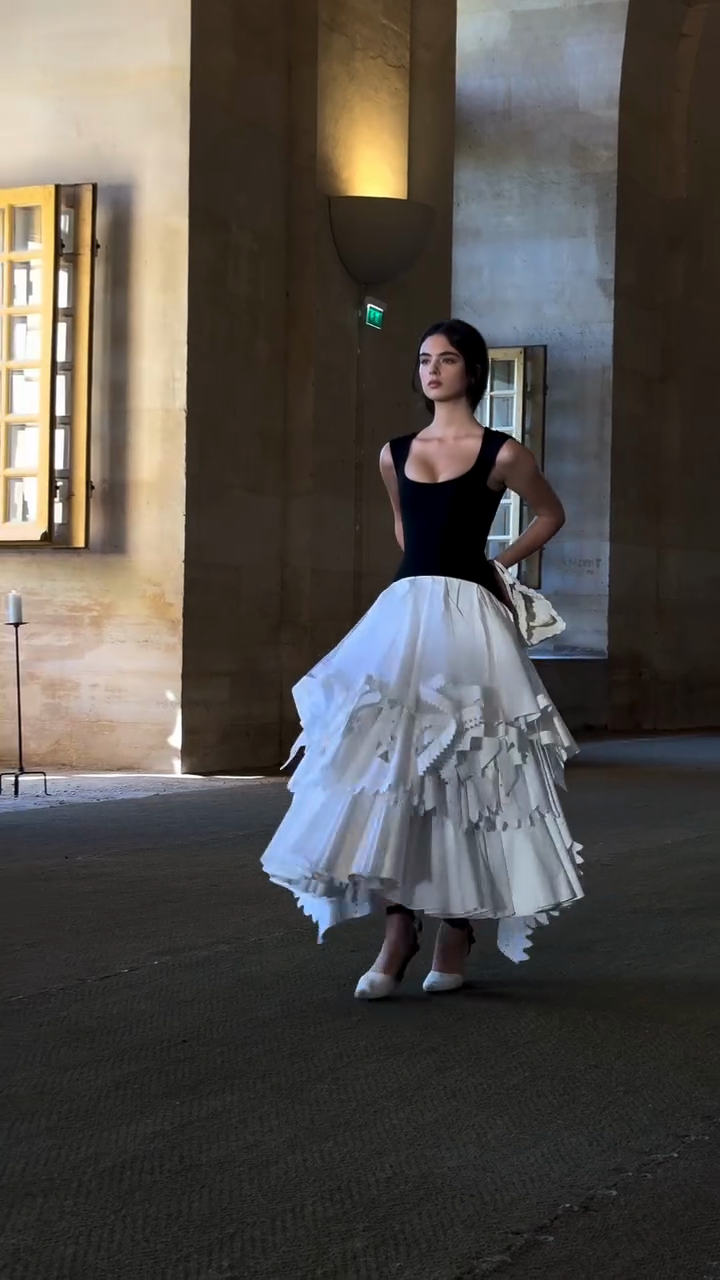 Asymmetric Tiered Maxi Dress