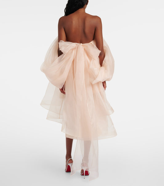 Off - the - Shoulder Tulle High - Low Dress