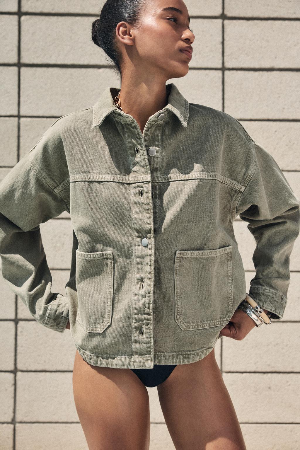 Army Green Washed Denim Jacket