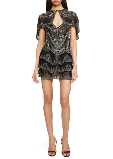 Embellished Black Mini Dress