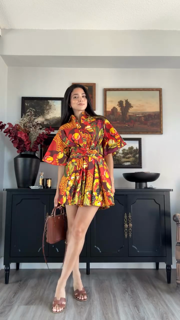 Colorful Floral Print Short Romper
