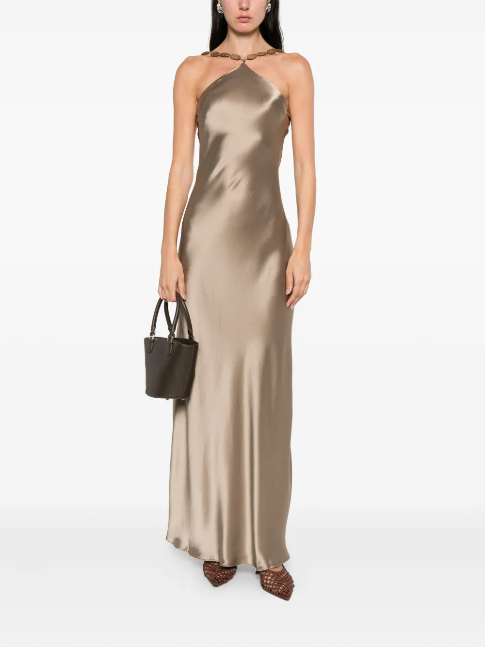 Satin Halter Maxi Dress