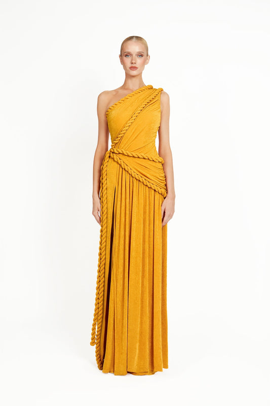 One - Shoulder Braided Maxi Dress