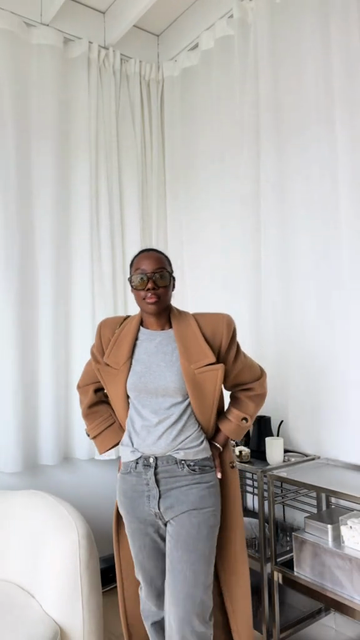 Camel long wool coat