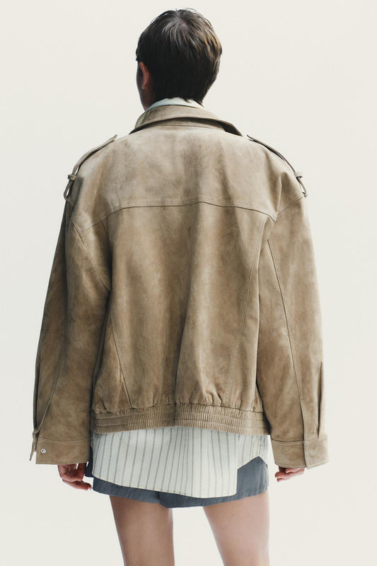 Tan Suede Utility Jacket