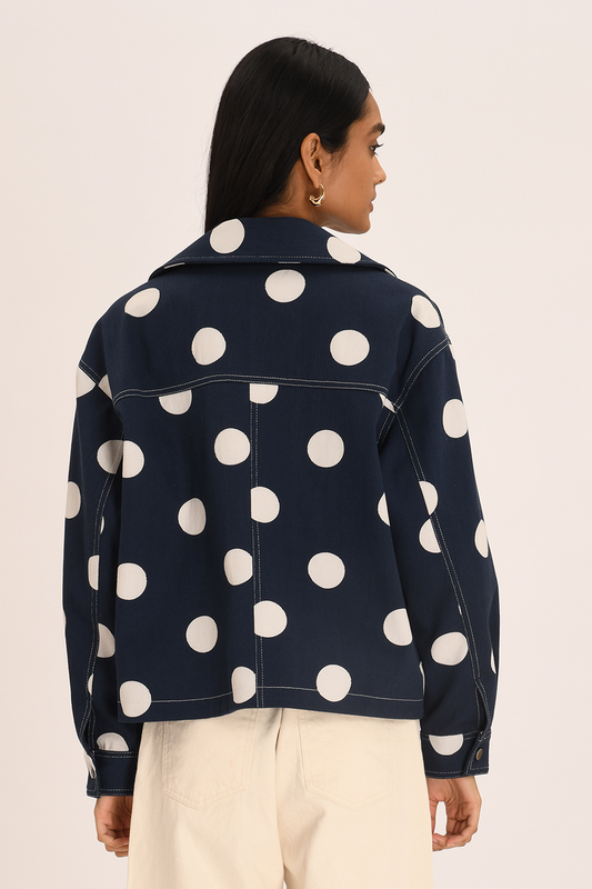 Polka Dot Denim Jacket