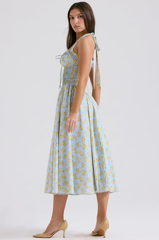 Floral Halter Neck Midi Dress