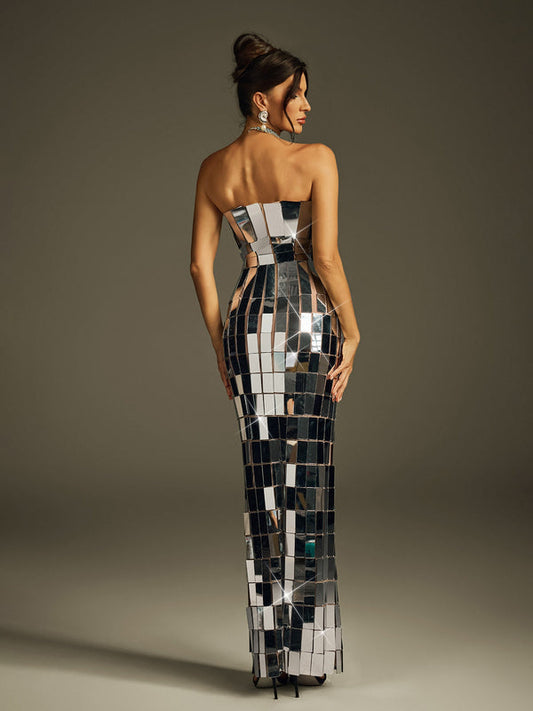 Strapless Mirror - Tile Evening Gown