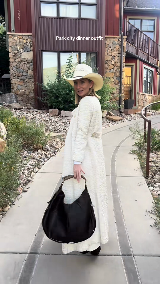 White Textured Long Coat