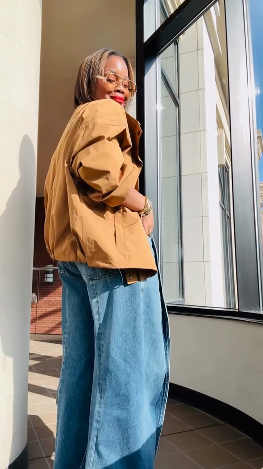Oversized Khaki Utility Jacket