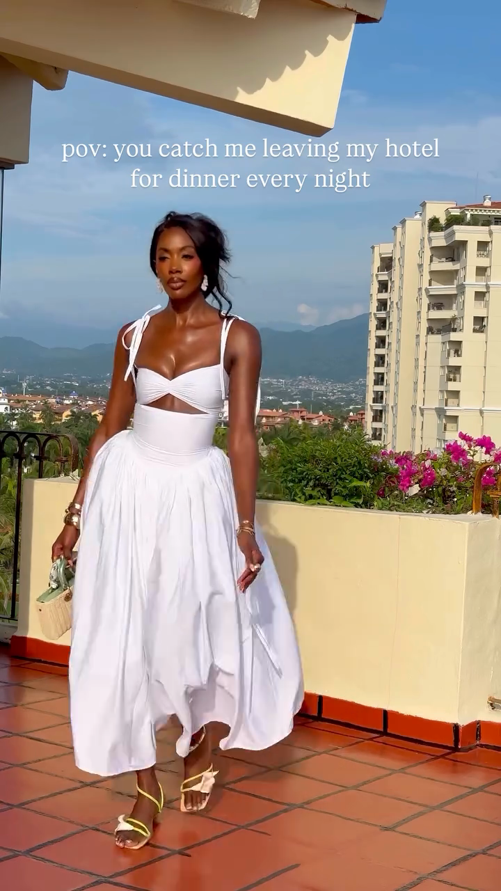 White Cut - Out Midi Dress