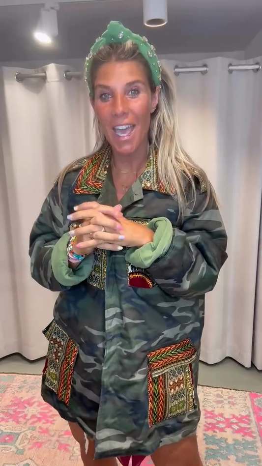 Embroidered Camouflage Jacket