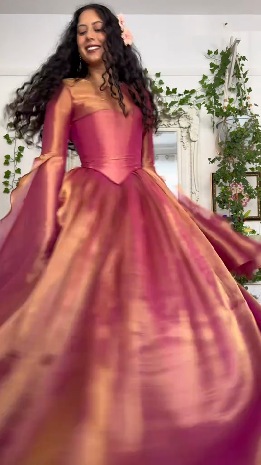 Renaissance - Inspired Pink Satin Gown