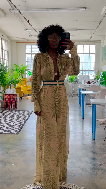 Printed Shirt Dress with Belt