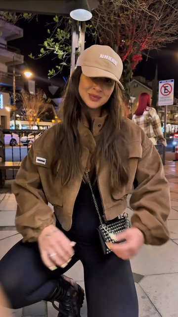 Brown Corduroy Cropped Jacket