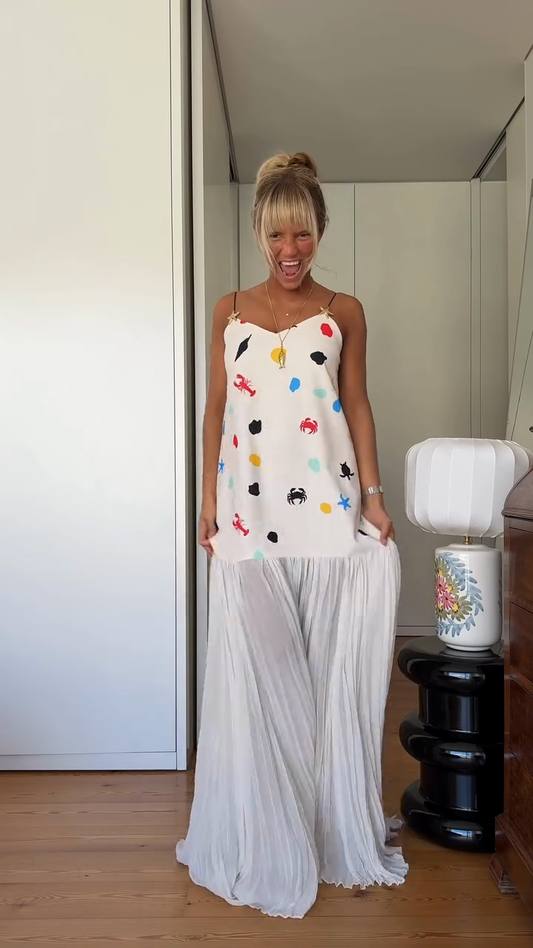 White Printed Maxi Dress