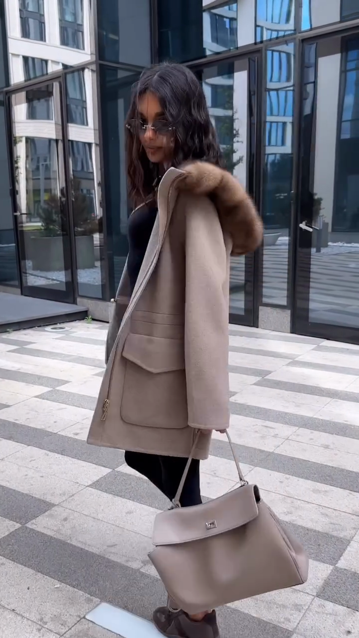 Beige Fur - Trimmed Parka