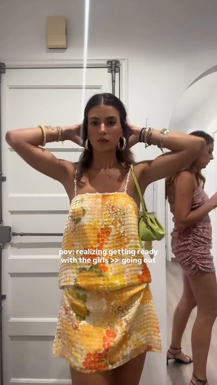 Yellow Floral Print Strappy Mini Dress