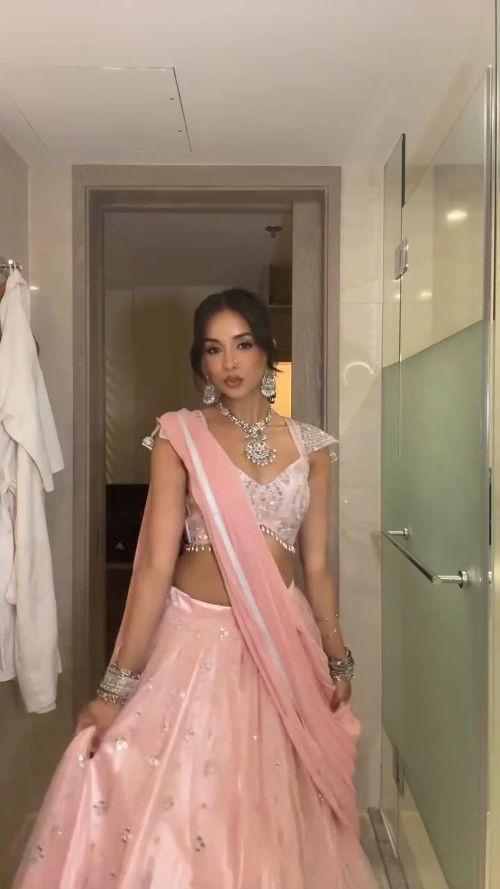 Pink Embellished Lehenga Set