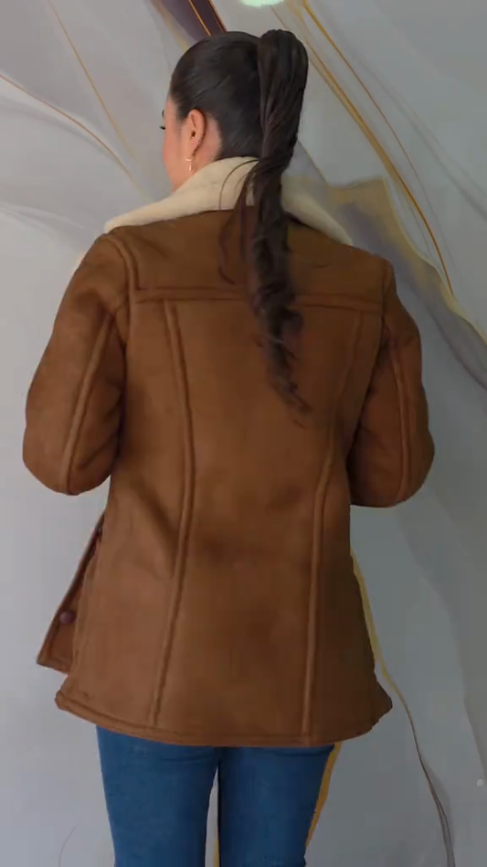 Brown Faux Shearling - Lined Jacket