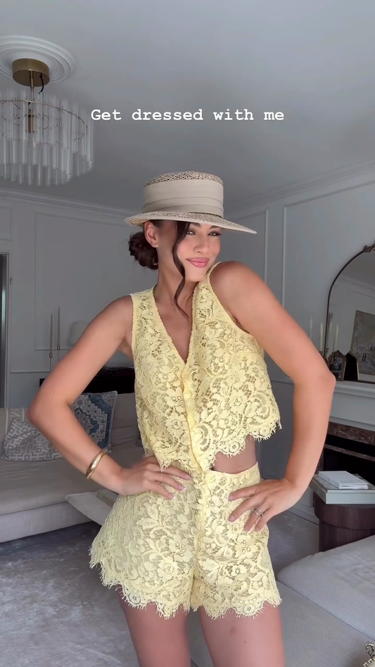 Yellow Lace Co - ord Set