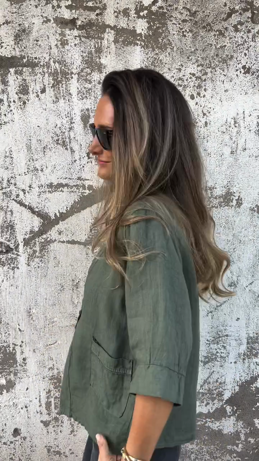 Short - Sleeve Linen Shirt