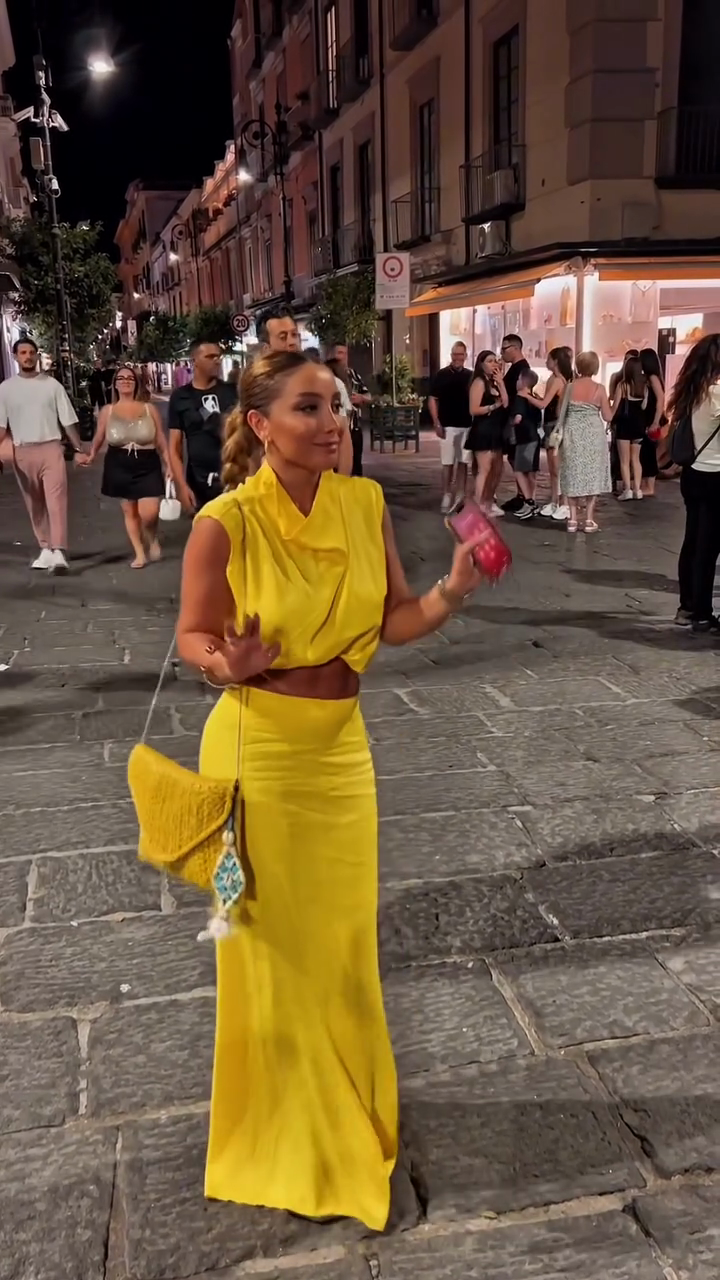 Yellow Sleeveless Crop Top and Maxi Skirt Set