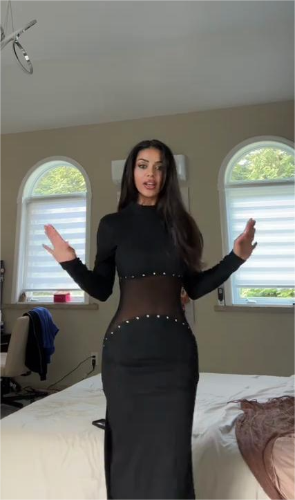 Black mesh panelled maxi skirt