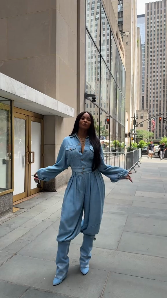 Light blue denim casual wear