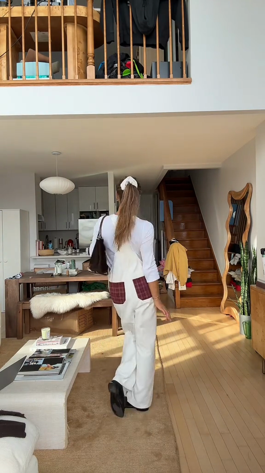 White Denim Overalls