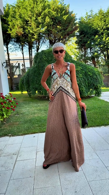 Embroidered V - Neck Maxi Dress