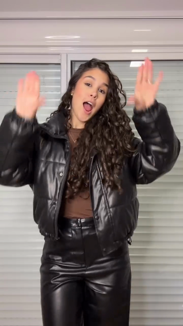 Black Faux Leather Puffer Jacket