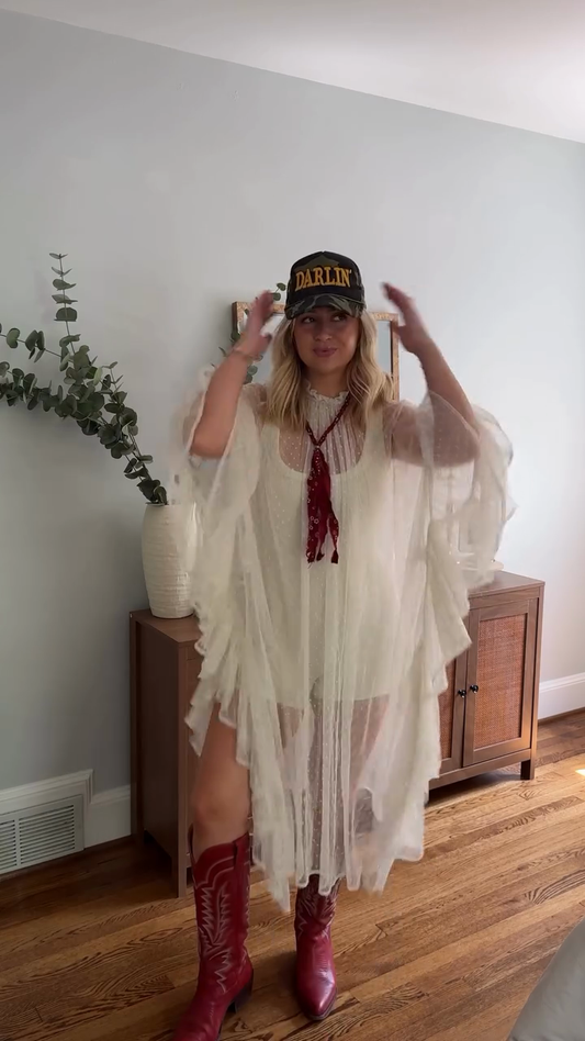 Tulle Polka Dot Ruffle Dress