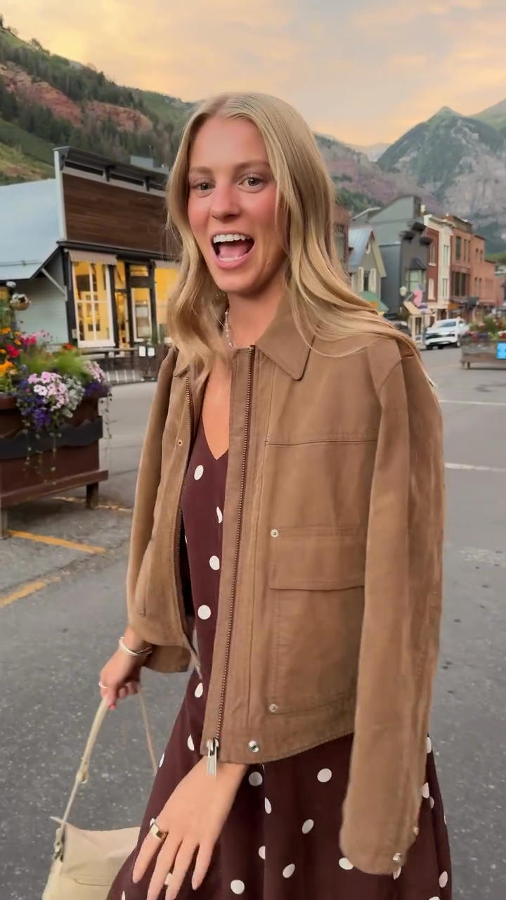 Brown Suede Cropped Jacket