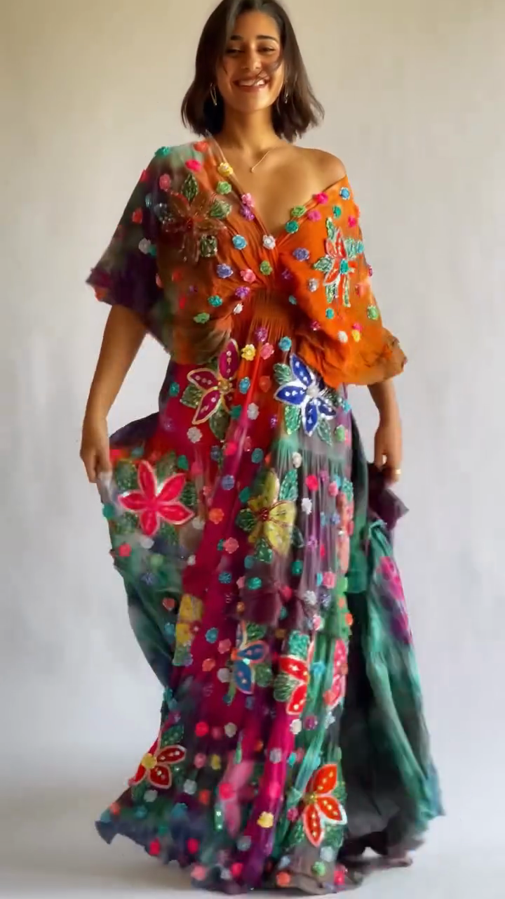 Colorful Embellished Maxi Dress