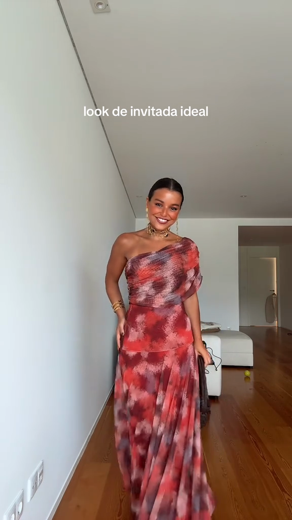 One-Shoulder Tie-Dye Maxi Dress