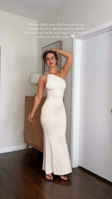 White One - shoulder Maxi Dress
