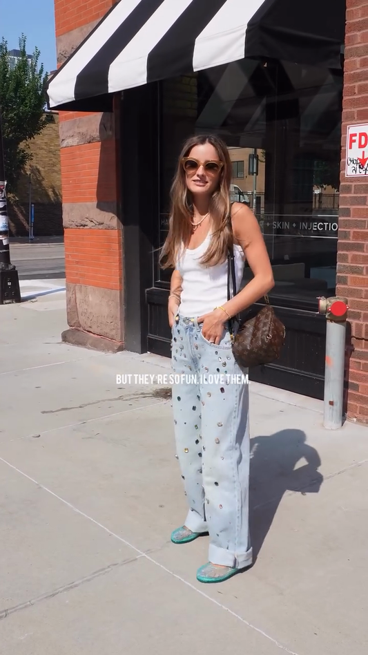 Embellished Light - Wash Jeans