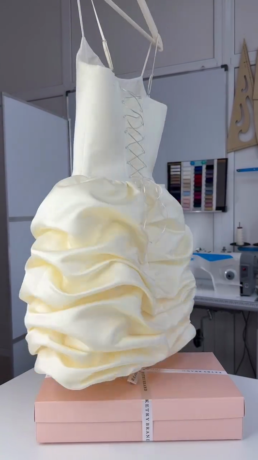 White Satin Corset Mini Dress