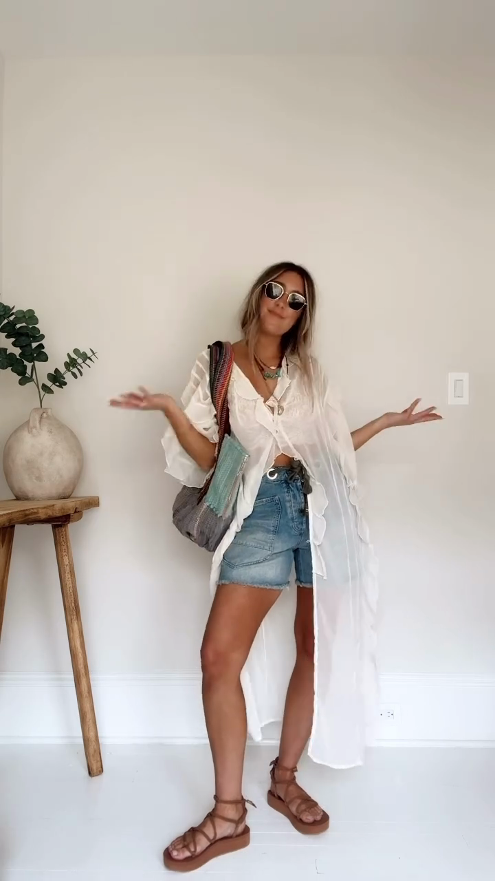 Sheer White Kimono Cover - Up Set