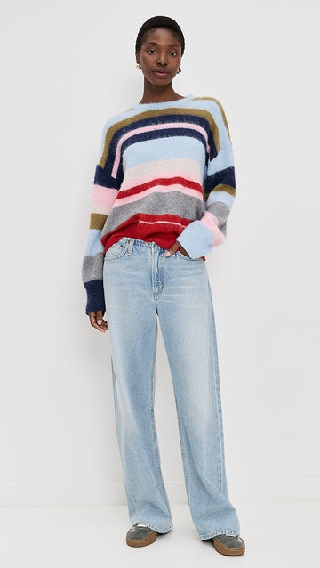 Oversized Stripe Knit Pullover