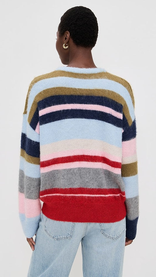 Oversized Stripe Knit Pullover