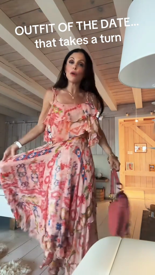 Pink Floral Print Ruffle Maxi Dress