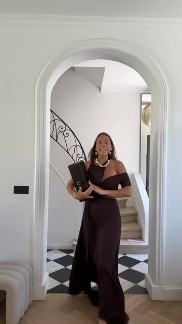 Dark Brown Asymmetric Cut - Out Maxi Dress