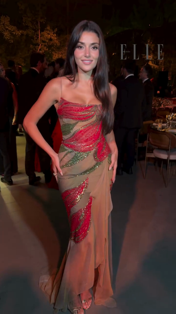 Beige Sequin - Embellished Strapless Evening Gown