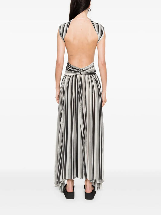 Sage Green Spaghetti - Strap Belted Midi Dress