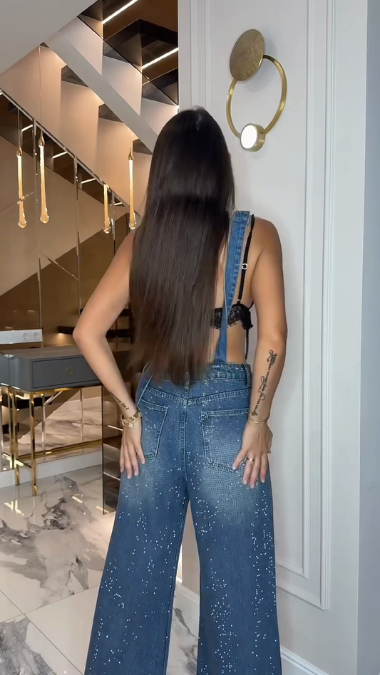 Distressed Denim Overalls